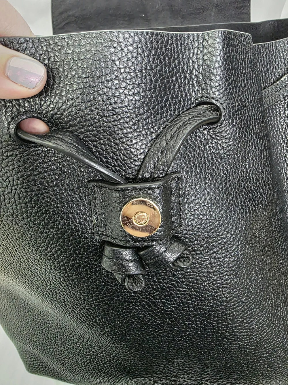 Michael Kors Black Pebbled Leather Backpack